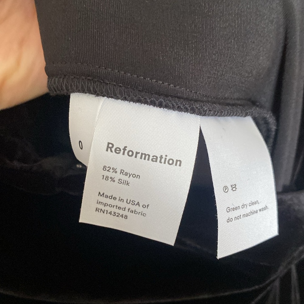 NWOT Reformation silk/rayon blend Black Velvet Jumpsuit - Picture 9 of 9
